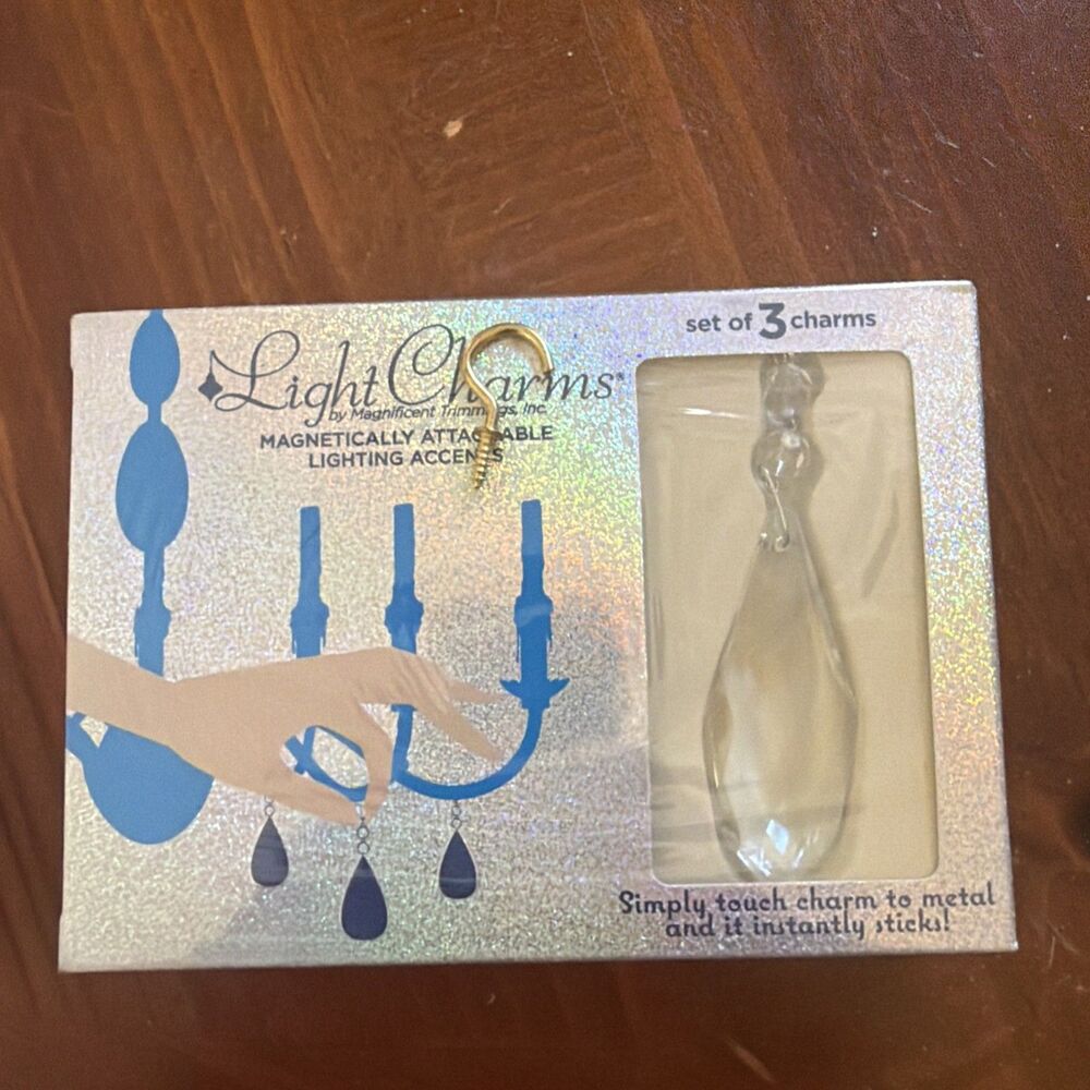 NEW Light Charms CP-8001 3.75” Triangular Drop Magnetic Crystal Set of 3